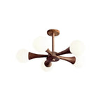 Lustre encastré élégant en bois à 5 lumières pour chambre à coucher