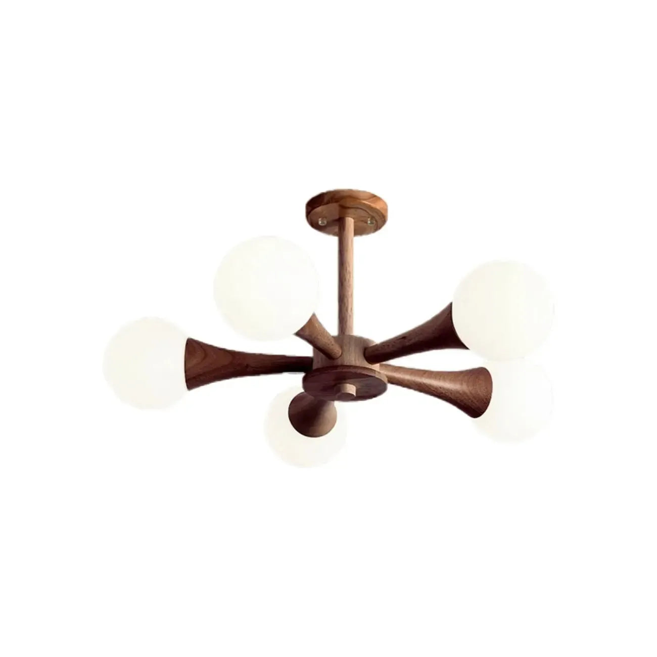 Lustre encastré élégant en bois à 5 lumières pour chambre à coucher