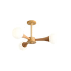 Lustre encastré élégant en bois à 5 lumières pour chambre à coucher