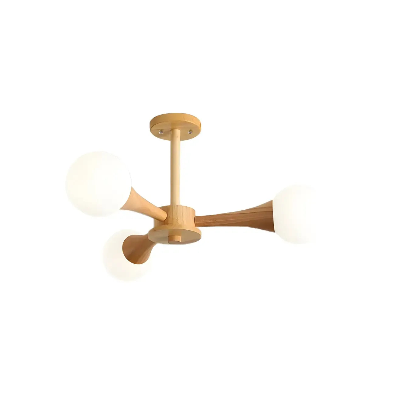 Lustre encastré élégant en bois à 5 lumières pour chambre à coucher