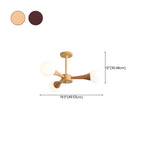 Lustre encastré élégant en bois à 5 lumières pour chambre à coucher