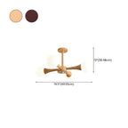 Lustre encastré élégant en bois à 5 lumières pour chambre à coucher