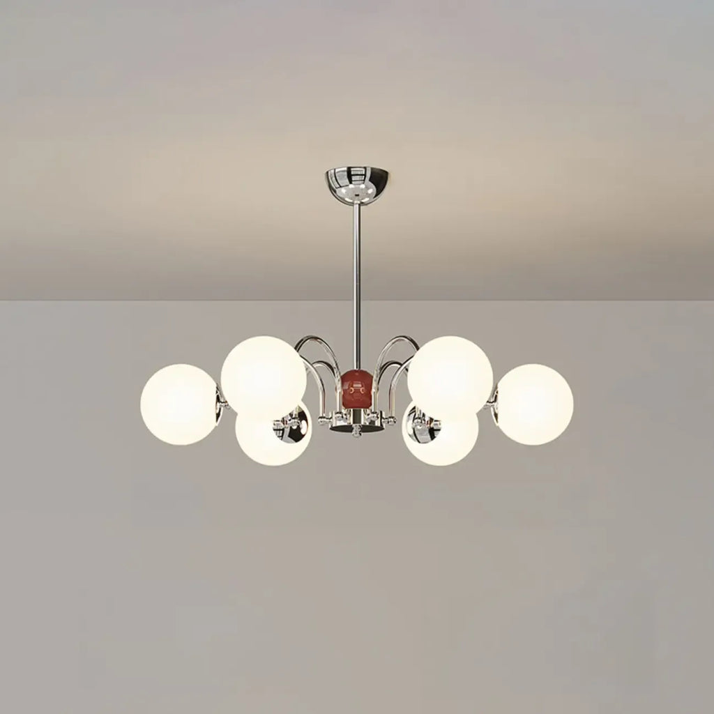 Lustre moderne à LED avec globes en verre pour salon
