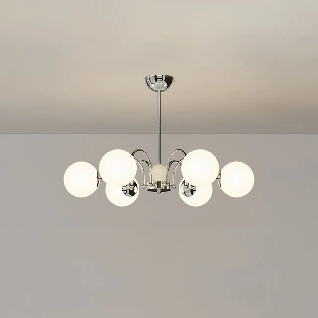 Lustre moderne à LED avec globes en verre pour salon