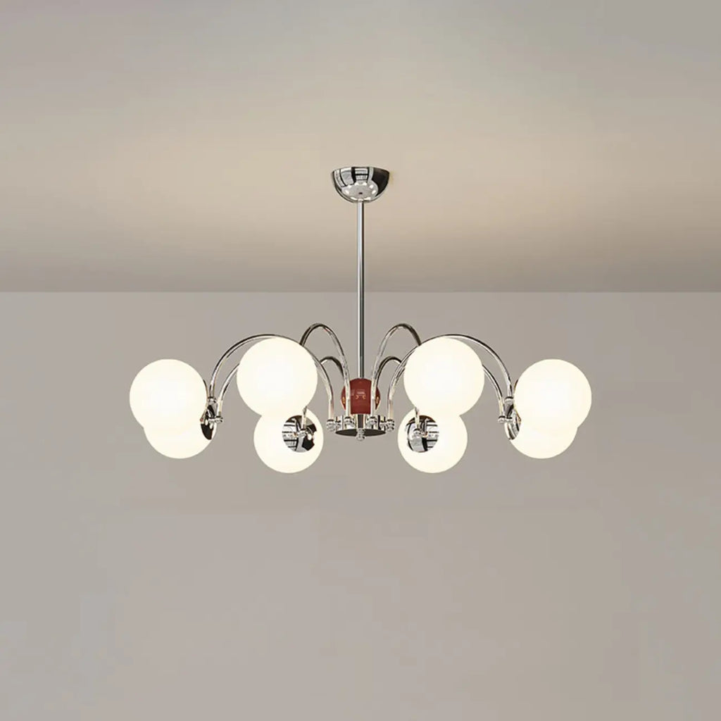 Lustre moderne à LED avec globes en verre pour salon