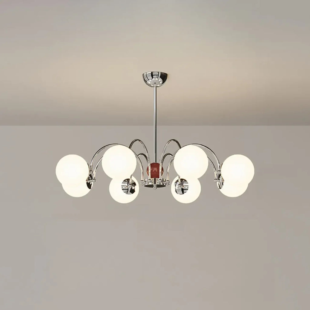 Lustre moderne à LED avec globes en verre pour salon