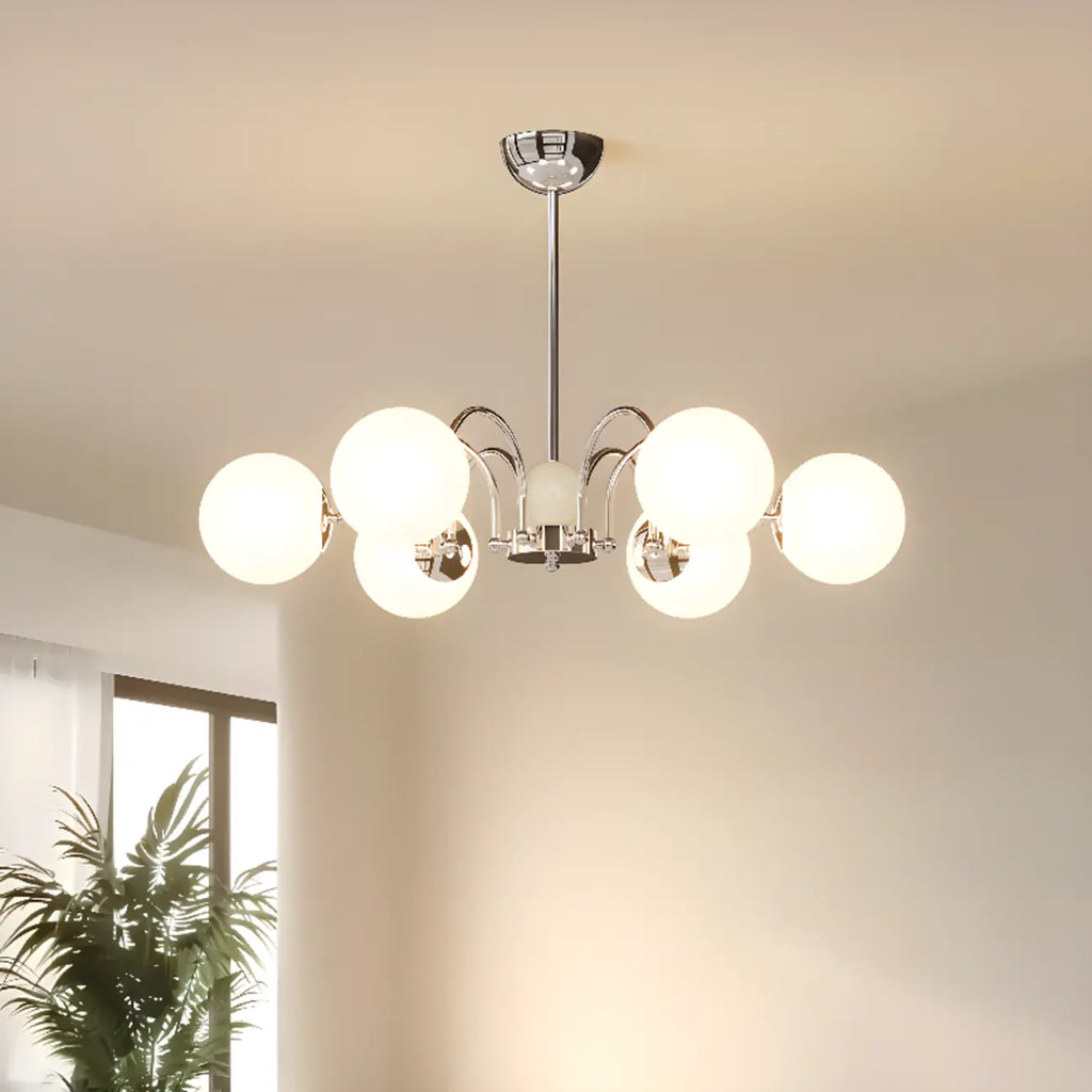 Lustre moderne à LED avec globes en verre pour salon