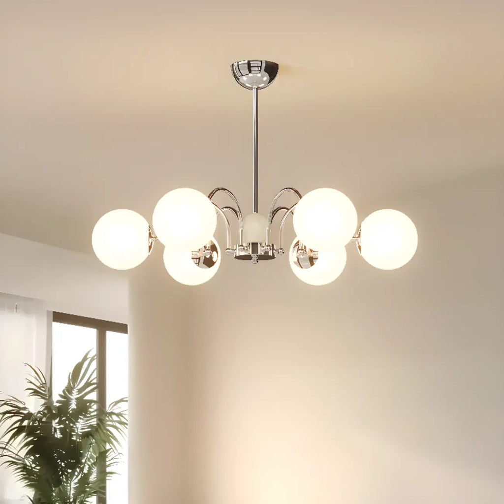 Lustre moderne à LED avec globes en verre pour salon