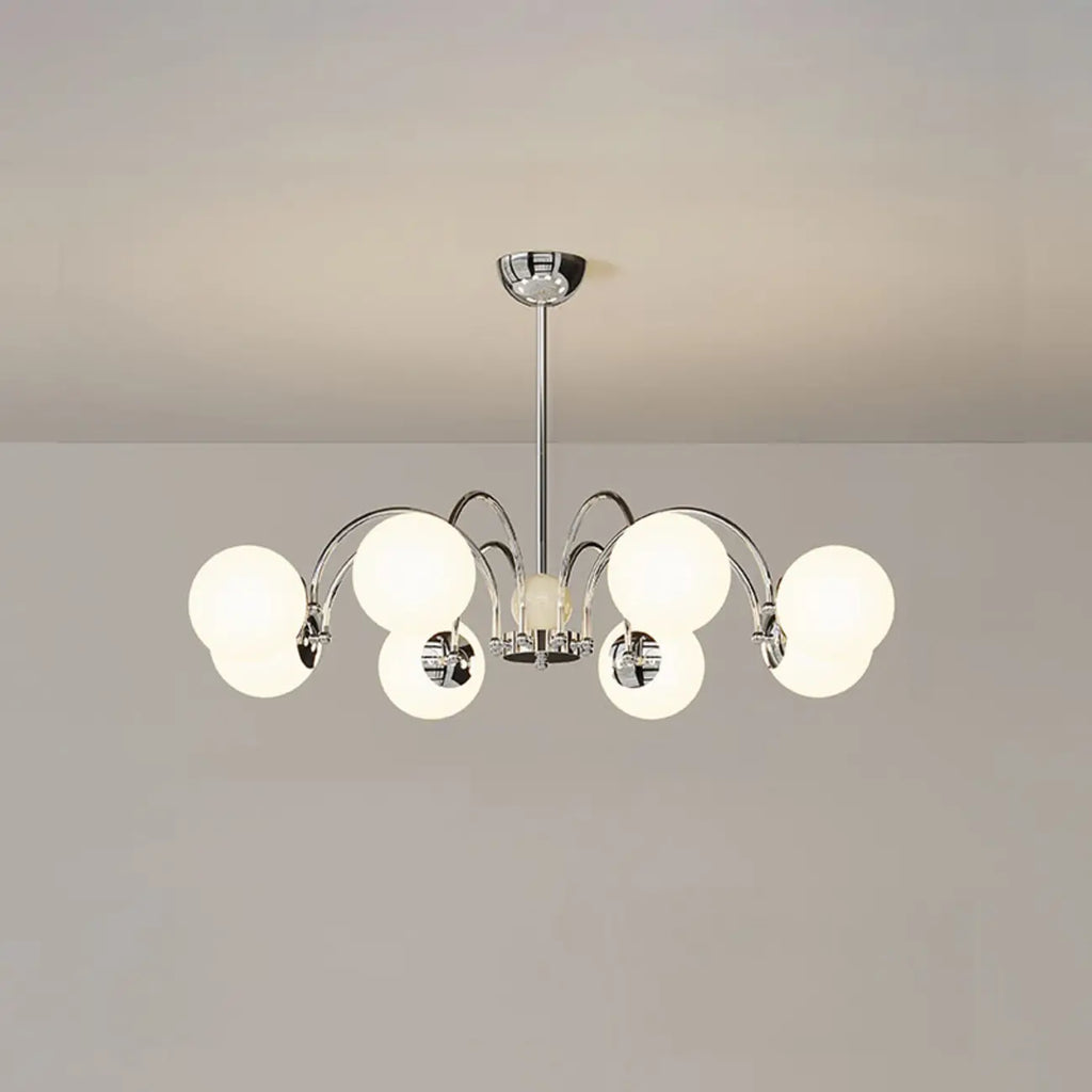 Lustre moderne à LED avec globes en verre pour salon