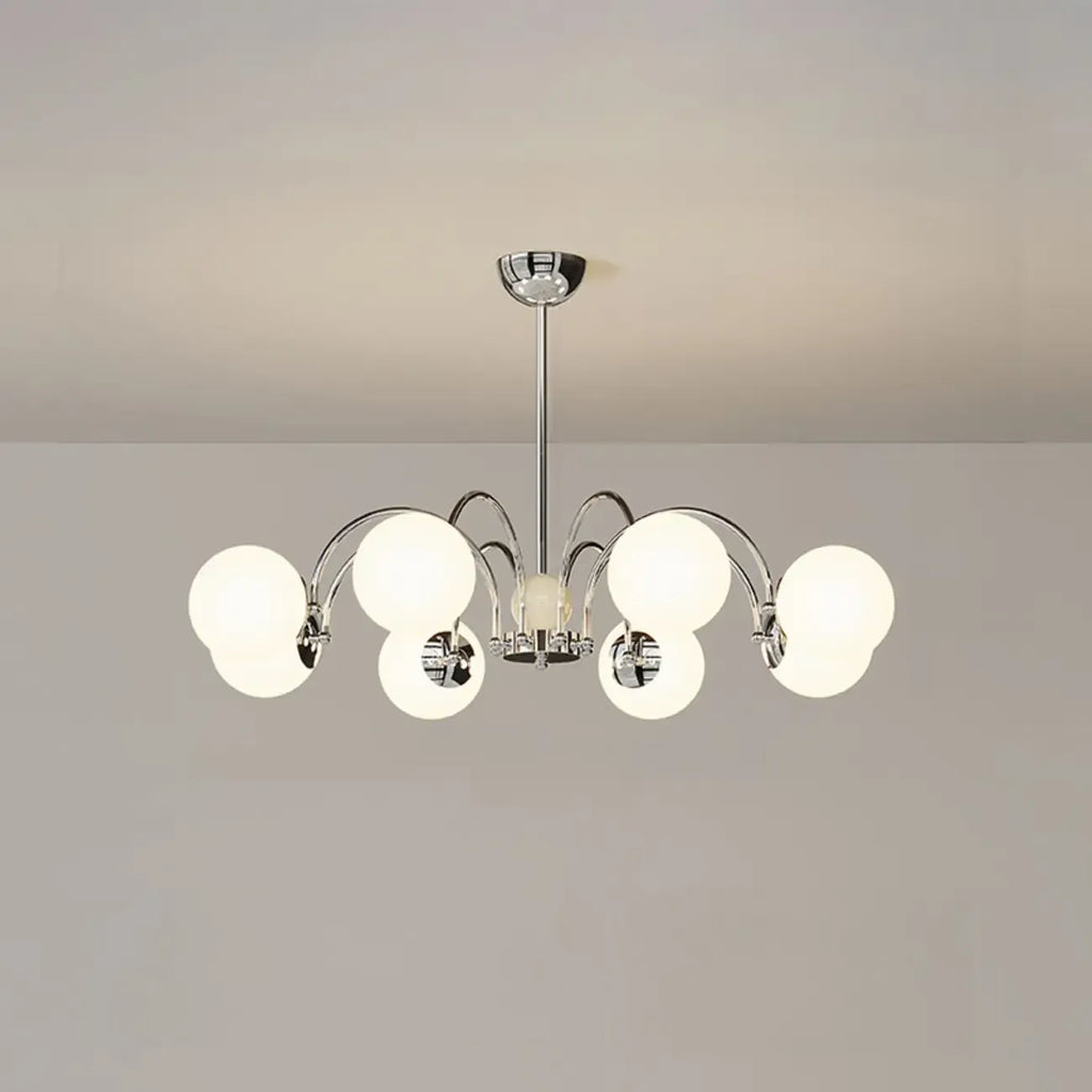 Lustre moderne à LED avec globes en verre pour salon