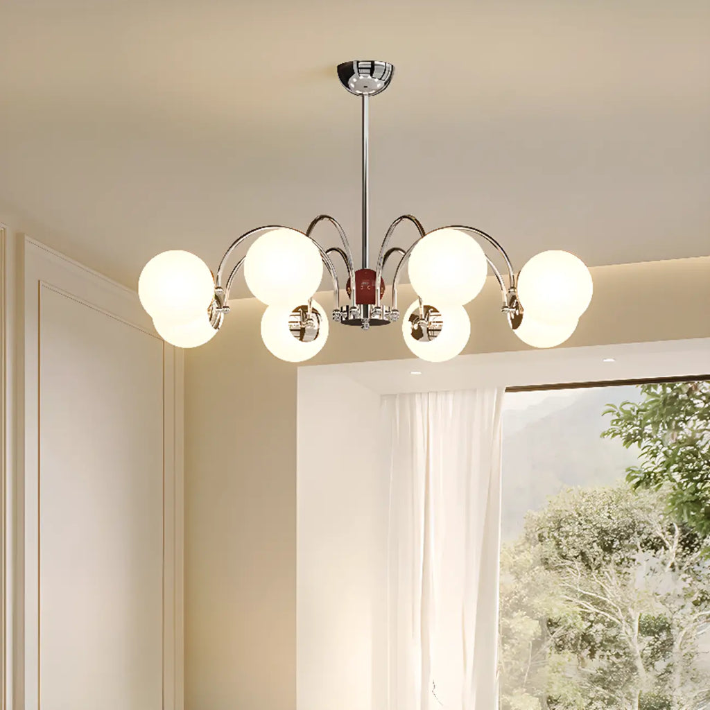 Lustre moderne à LED avec globes en verre pour salon