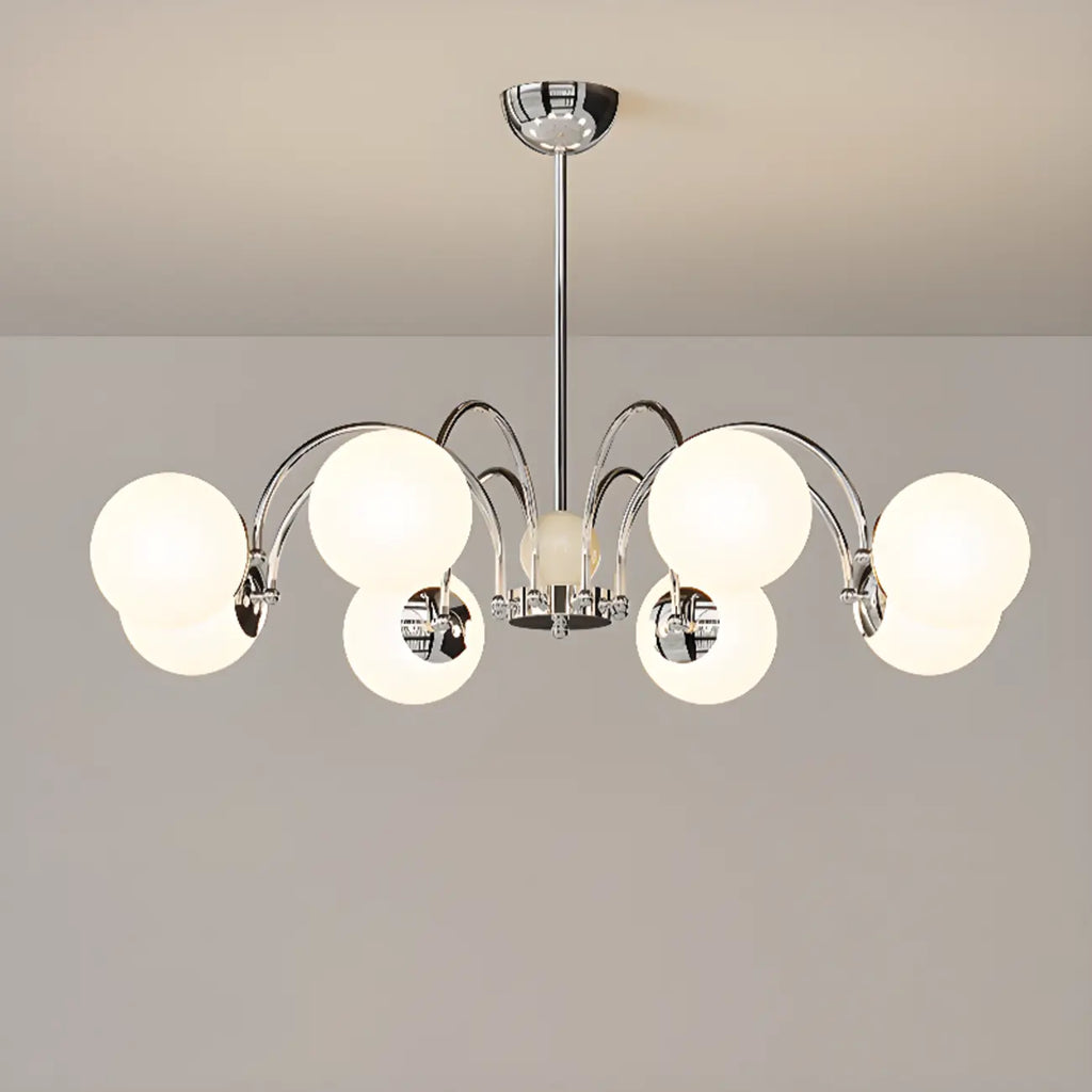 Lustre moderne à LED avec globes en verre pour salon