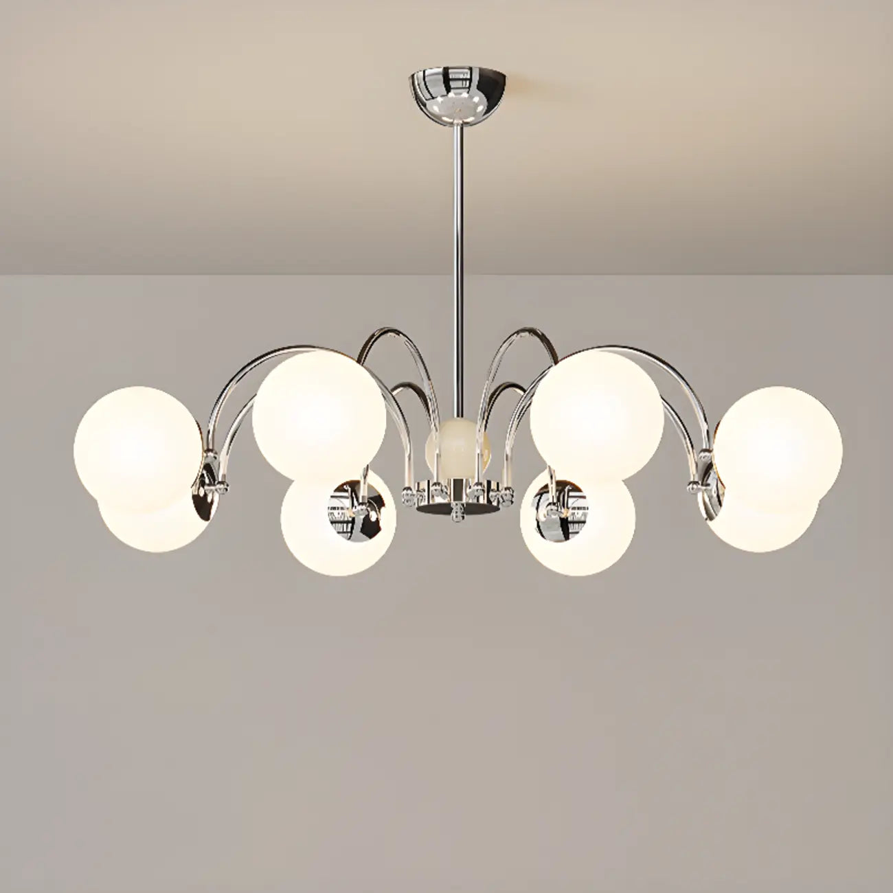 Lustre moderne à LED avec globes en verre pour salon