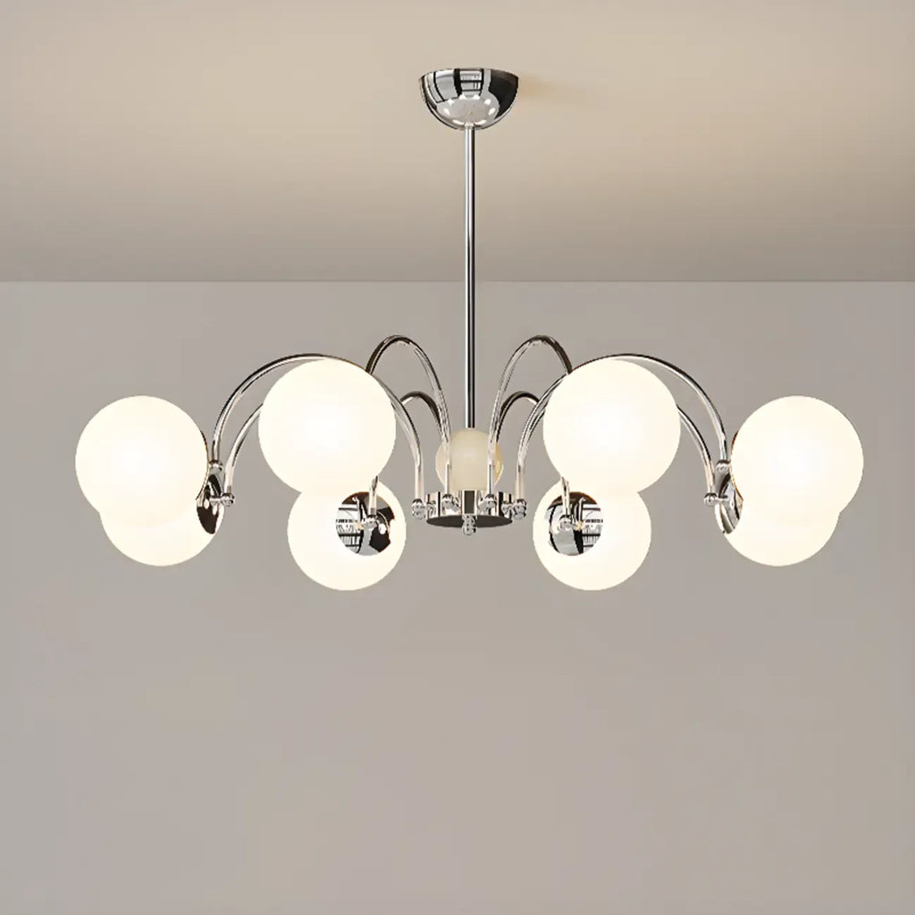 Lustre moderne à LED avec globes en verre pour salon