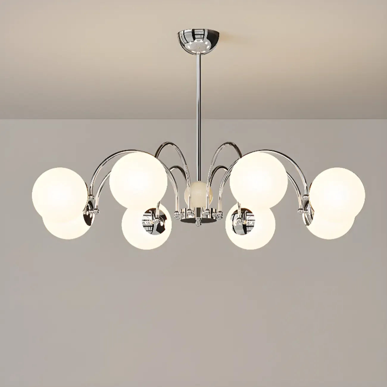 Lustre moderne à LED avec globes en verre pour salon