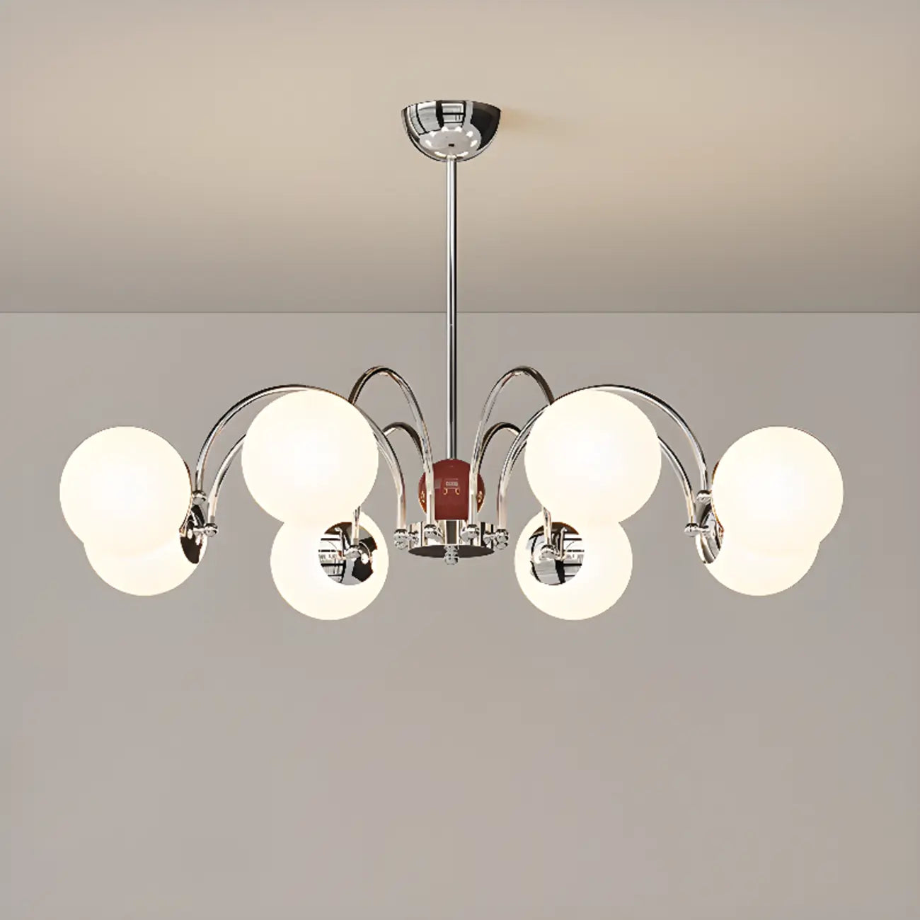 Lustre moderne à LED avec globes en verre pour salon