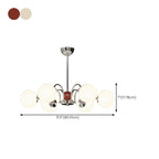 Lustre moderne à LED avec globes en verre pour salon