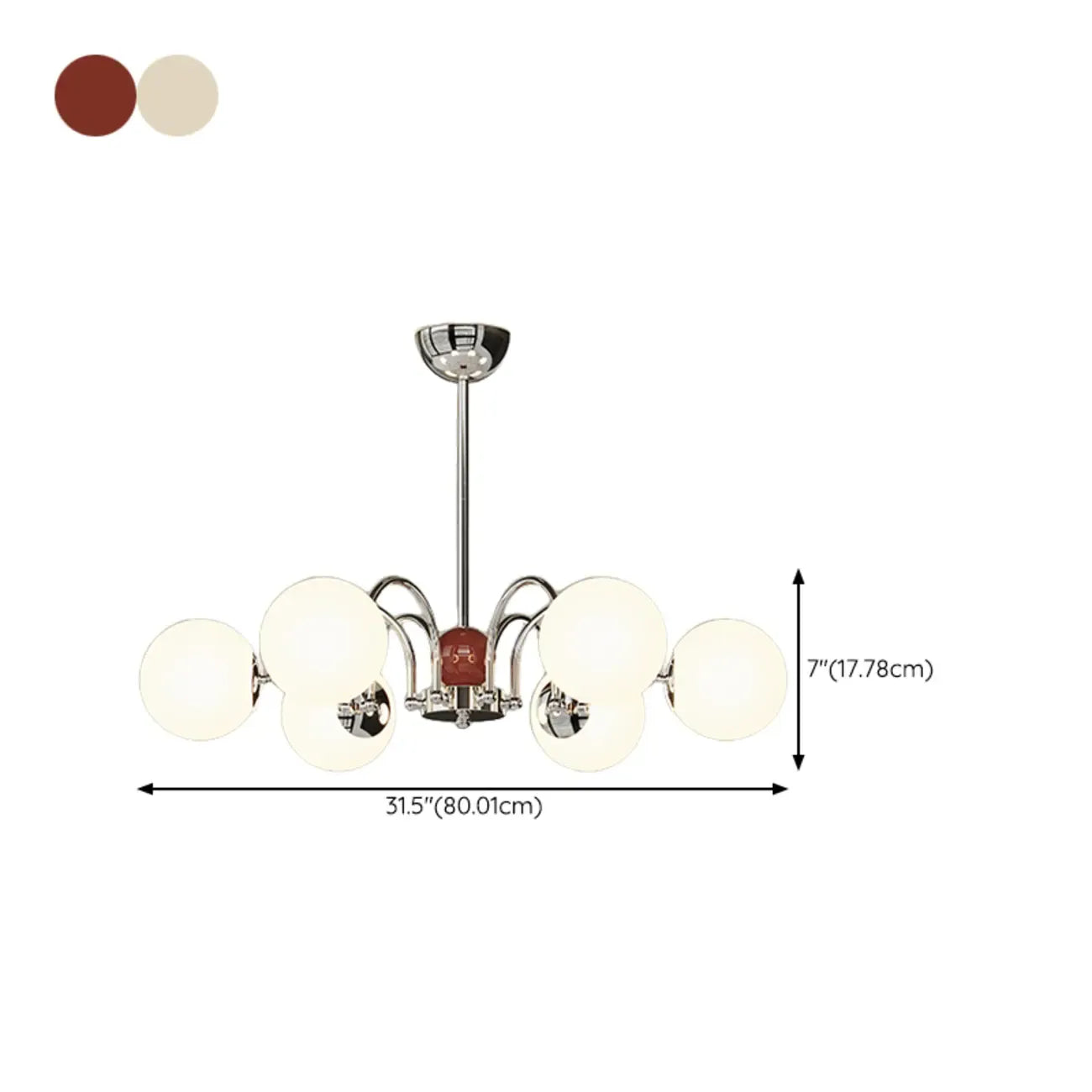 Lustre moderne à LED avec globes en verre pour salon