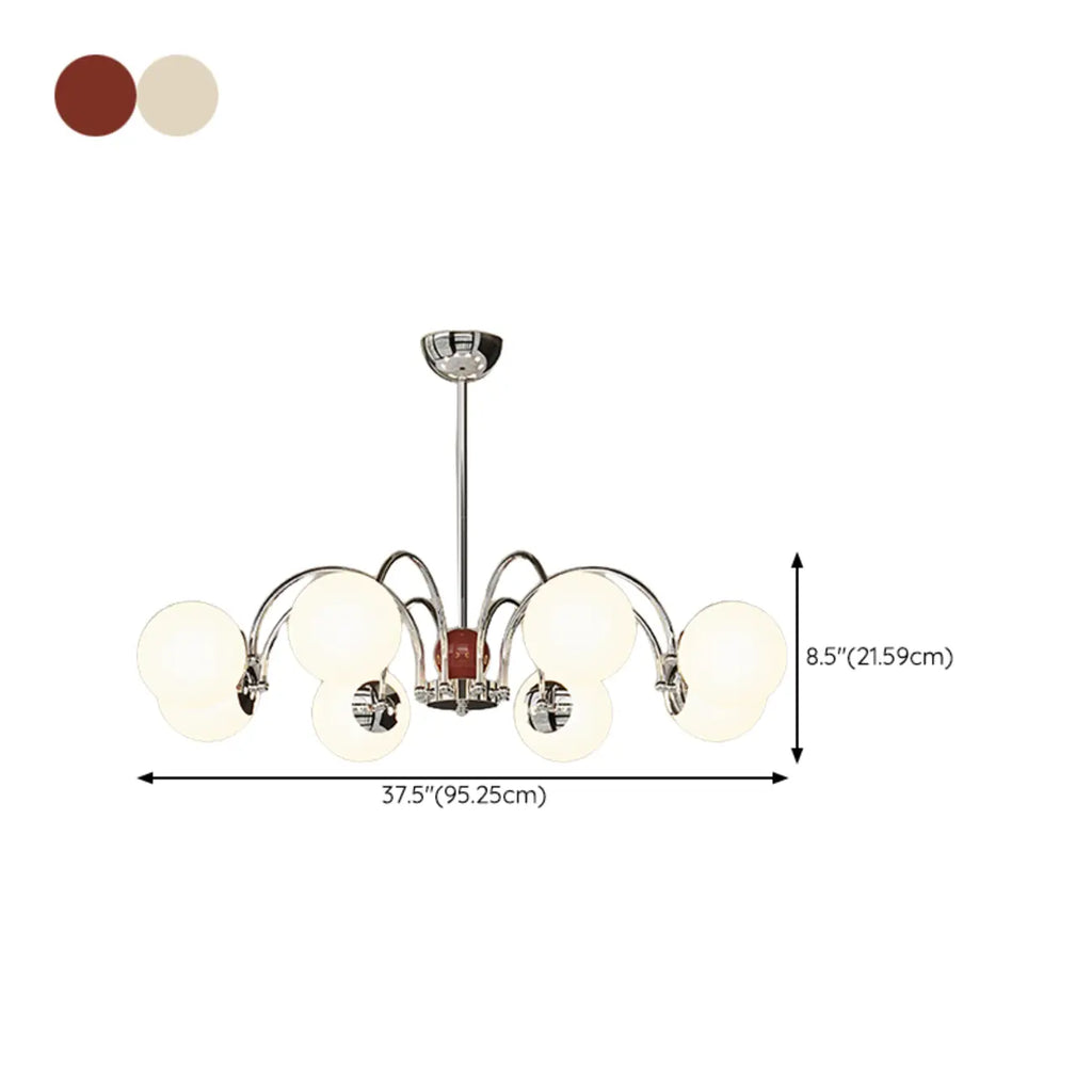 Lustre moderne à LED avec globes en verre pour salon
