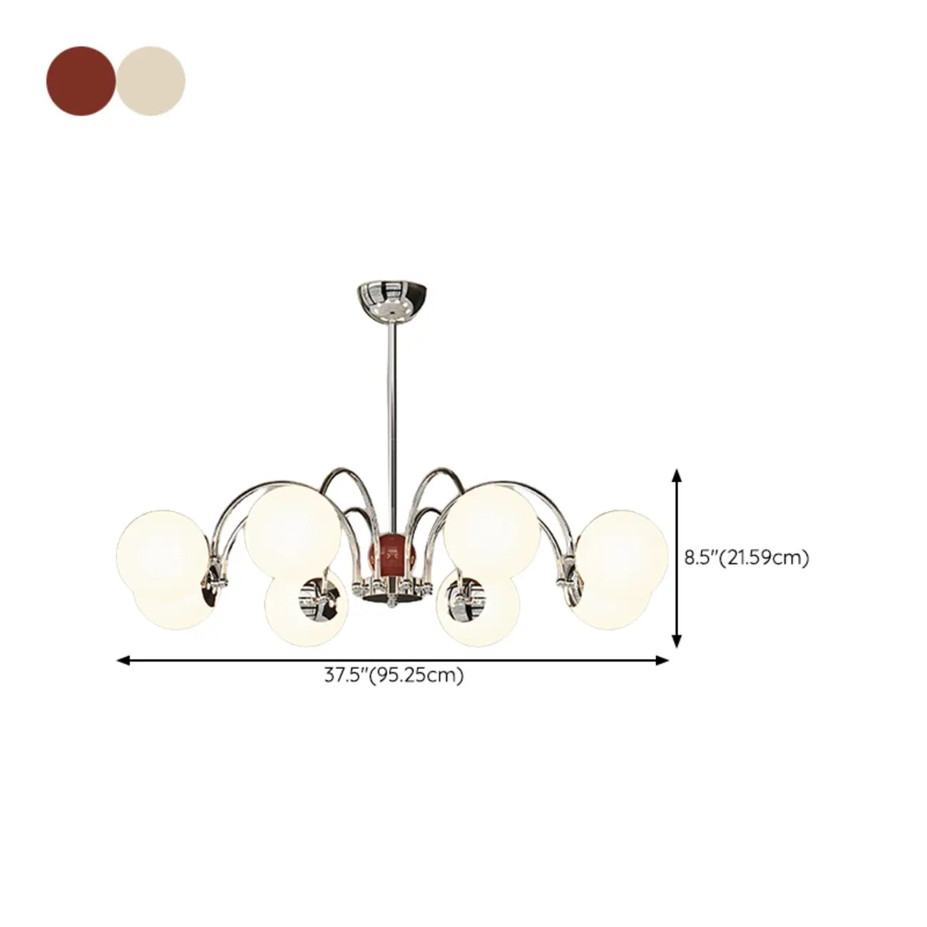 Lustre moderne à LED avec globes en verre pour salon