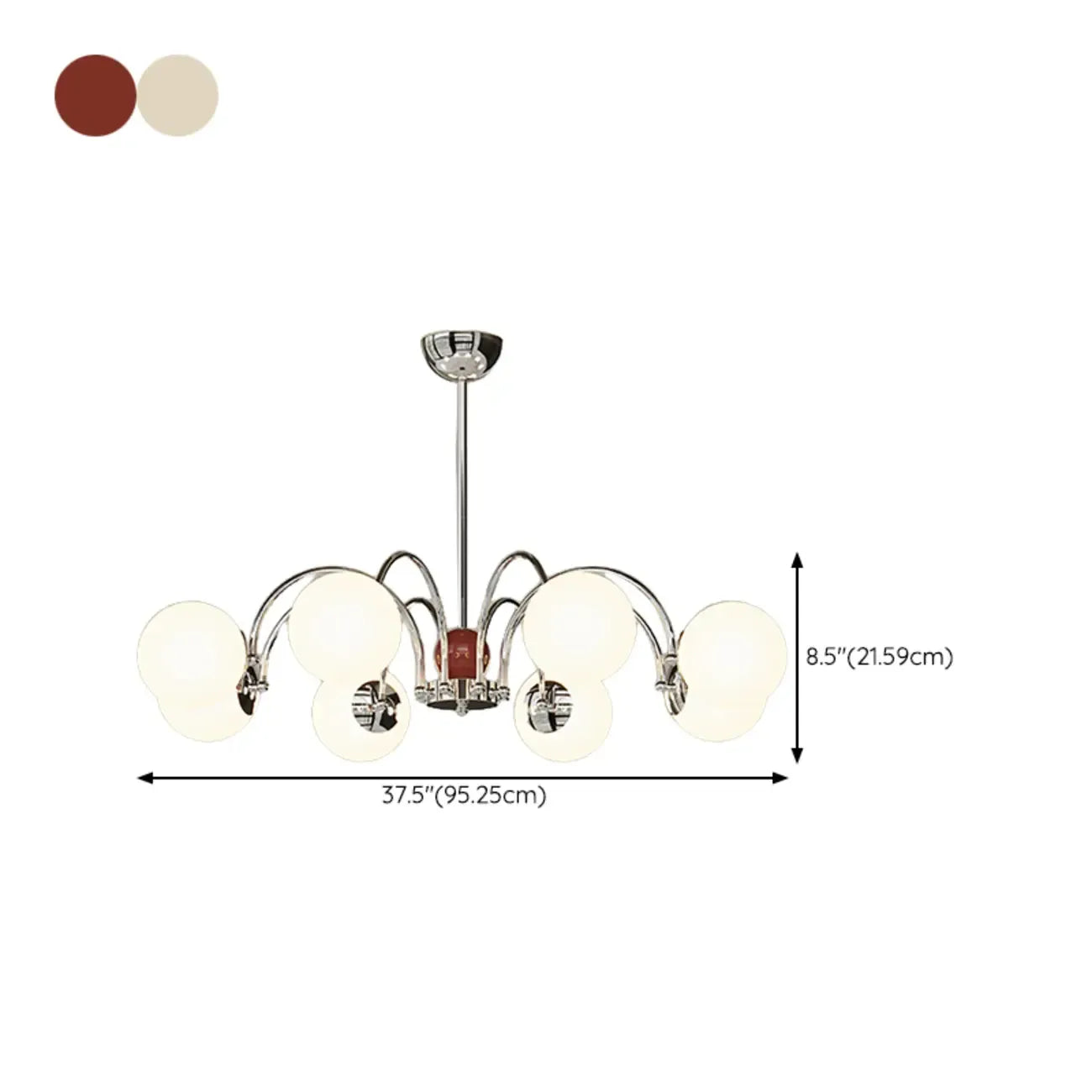 Lustre moderne à LED avec globes en verre pour salon