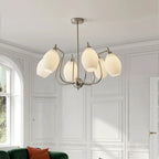 Lustre moderne et élégant en verre blanc pour salon