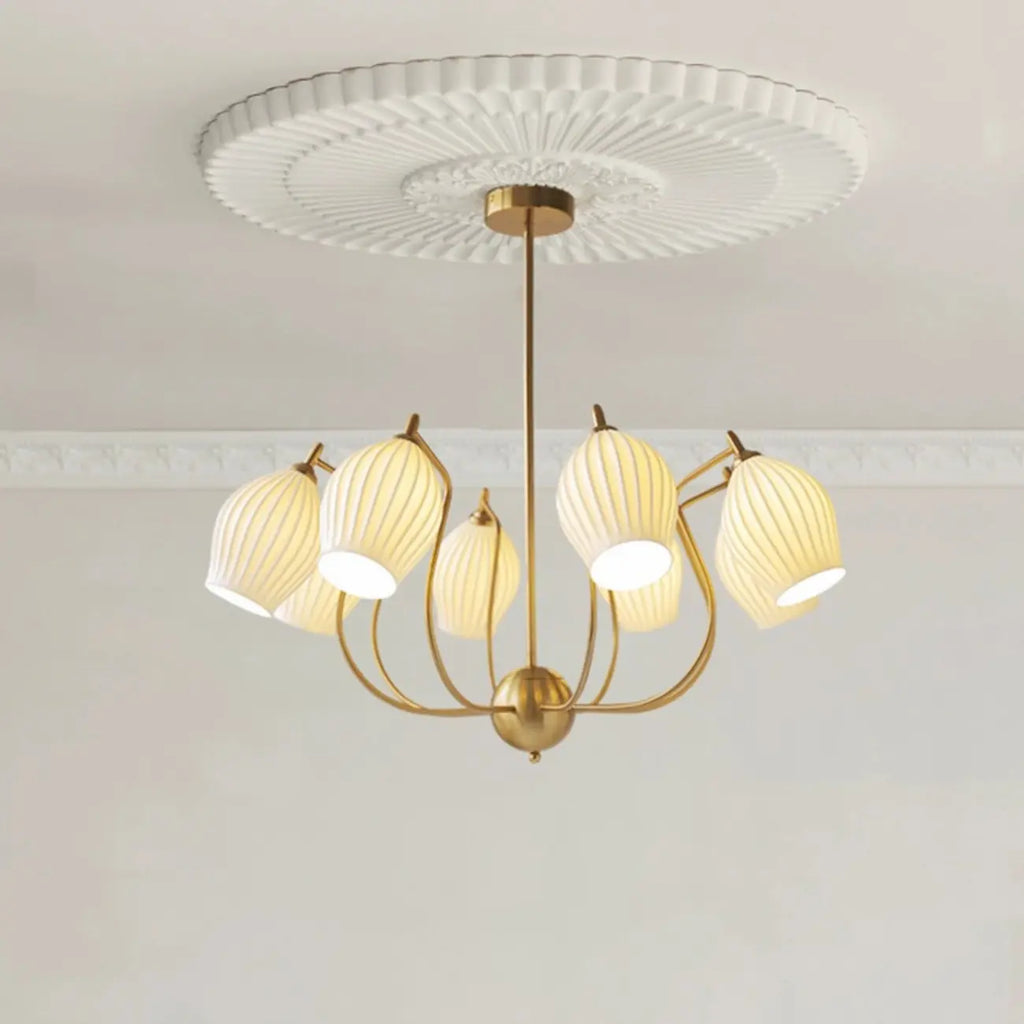 Lustre moderne et élégant en verre blanc pour salon