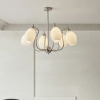 Lustre moderne et élégant en verre blanc pour salon
