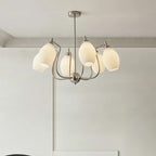 Lustre moderne et élégant en verre blanc pour salon