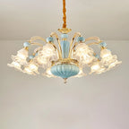 Lustre vintage en verre à motif floral pour salon