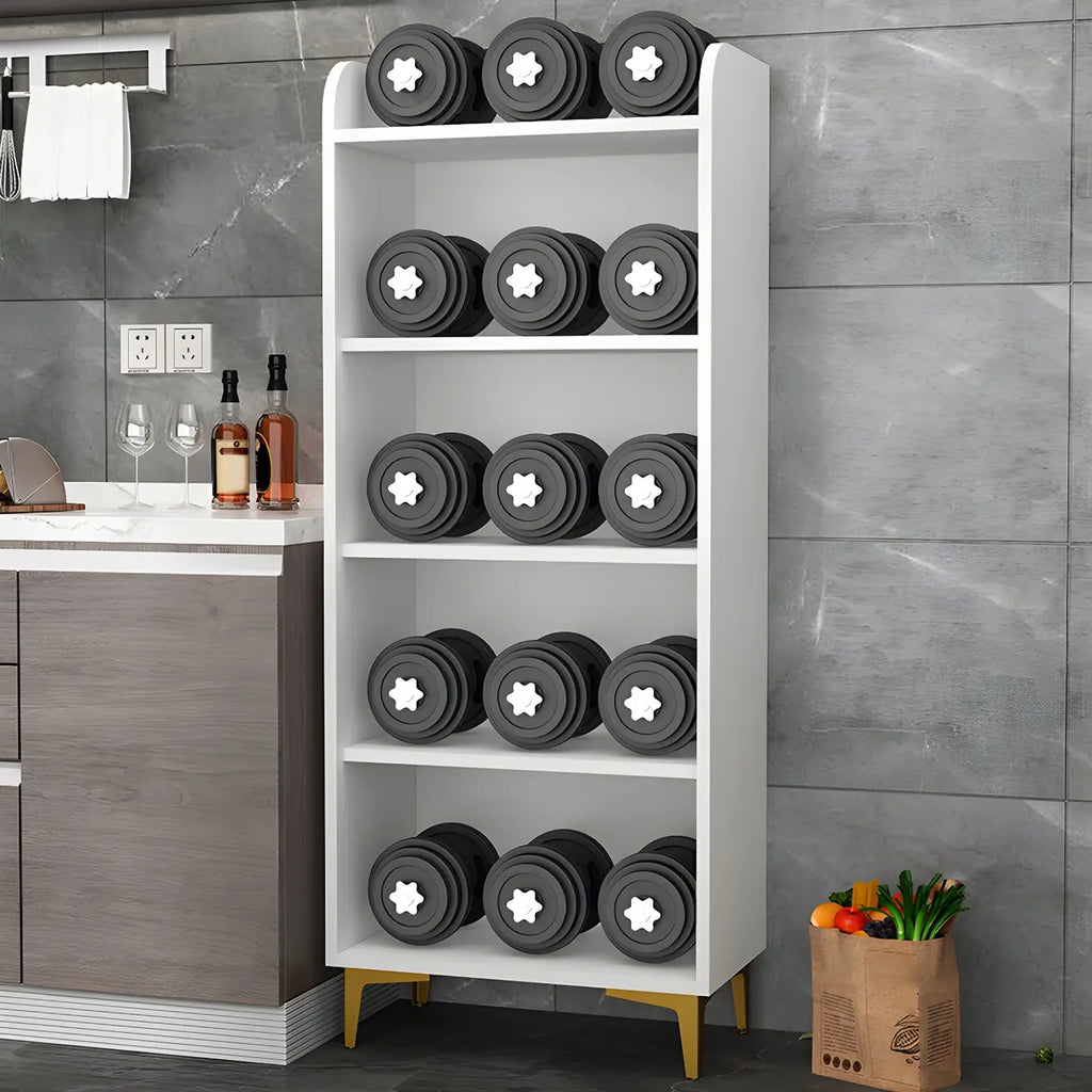 Buffet glamour en bois blanc/gris avec portes vitrées