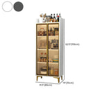 Buffet glamour en bois blanc/gris avec portes vitrées
