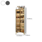 Buffet glamour en bois blanc/gris avec portes vitrées