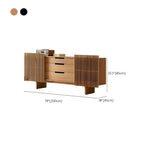 Buffet en bois noir avec portes coulissantes et tiroirs