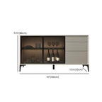Buffet gris moderne avec portes et tiroirs en verre