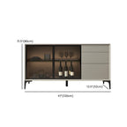 Buffet gris moderne avec portes et tiroirs en verre
