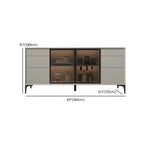 Buffet gris moderne avec portes et tiroirs en verre