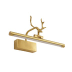 Applique murale LED en métal doré en forme de bois de cerf pour salle de bain