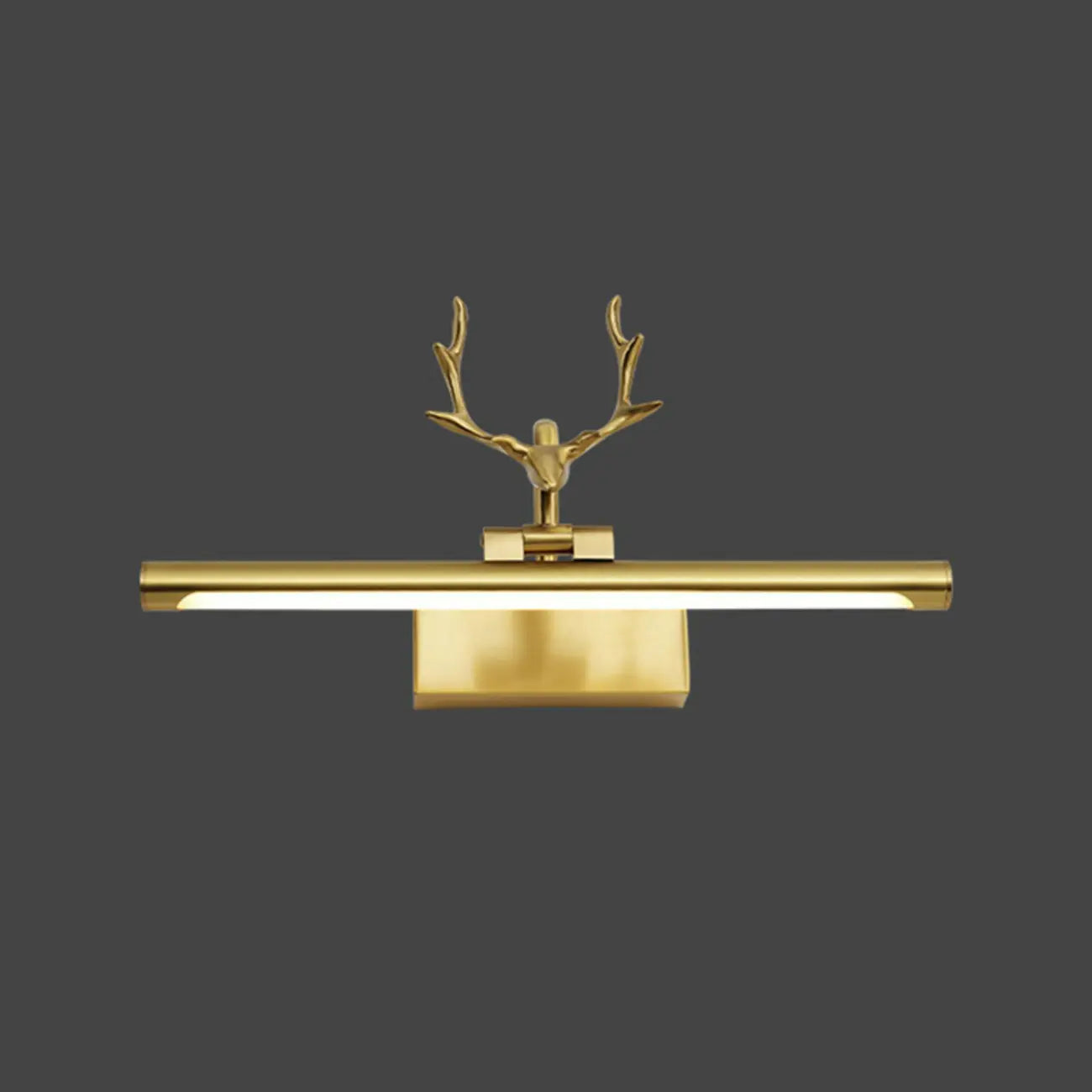Applique murale LED en métal doré en forme de bois de cerf pour salle de bain