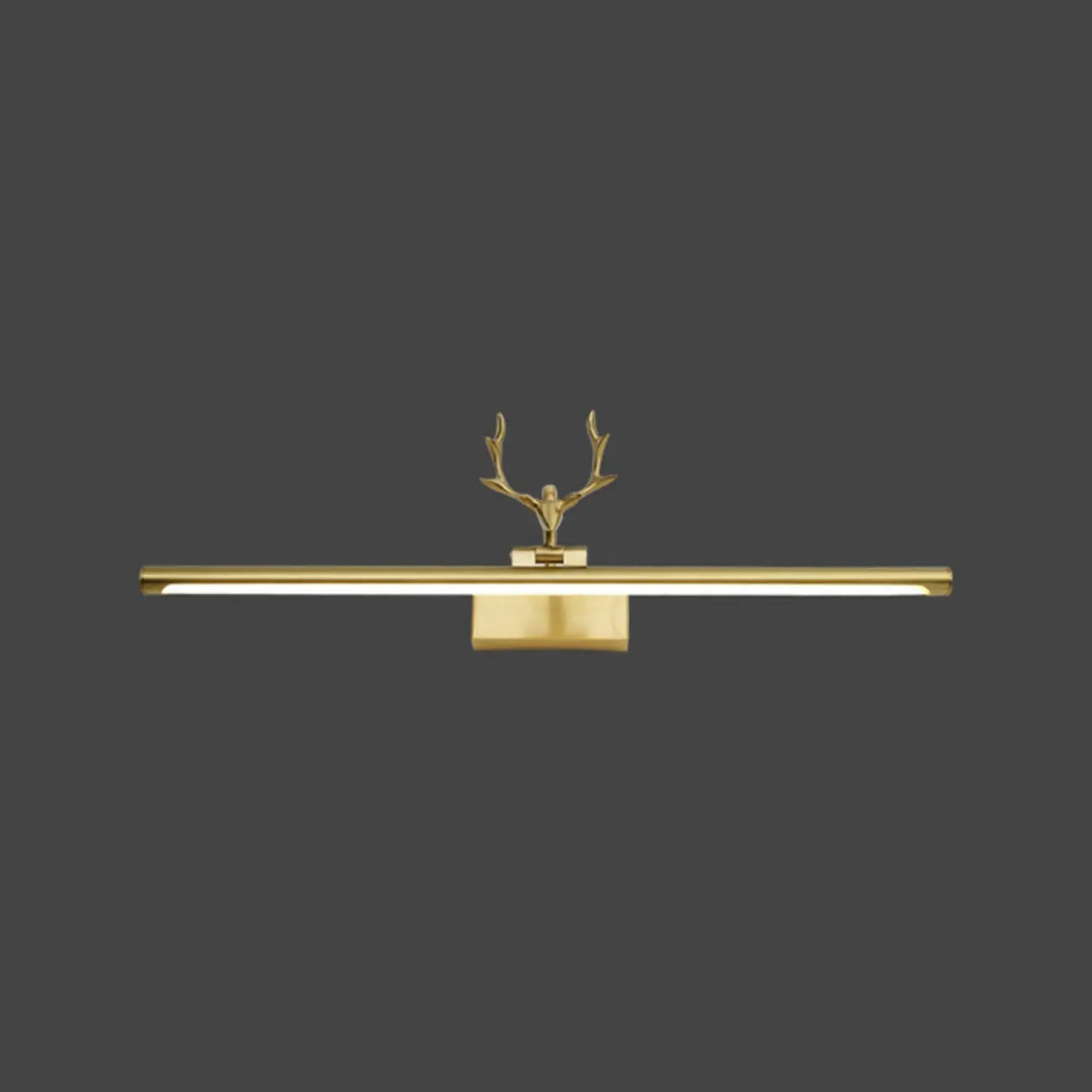 Applique murale LED en métal doré en forme de bois de cerf pour salle de bain