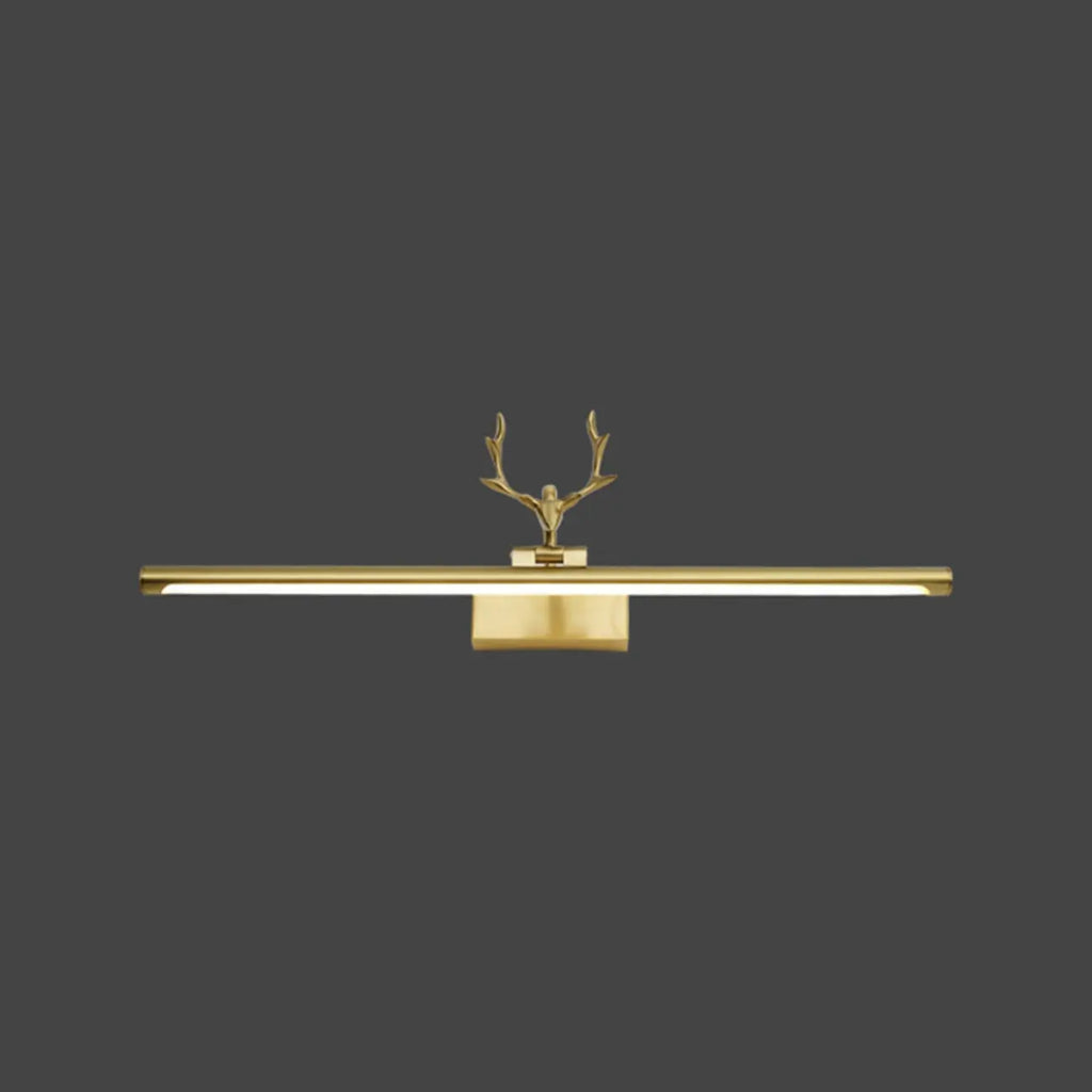 Applique murale LED en métal doré en forme de bois de cerf pour salle de bain