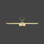 Applique murale LED en métal doré en forme de bois de cerf pour salle de bain