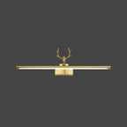 Applique murale LED en métal doré en forme de bois de cerf pour salle de bain