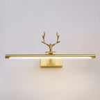 Applique murale LED en métal doré en forme de bois de cerf pour salle de bain