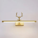 Applique murale LED en métal doré en forme de bois de cerf pour salle de bain