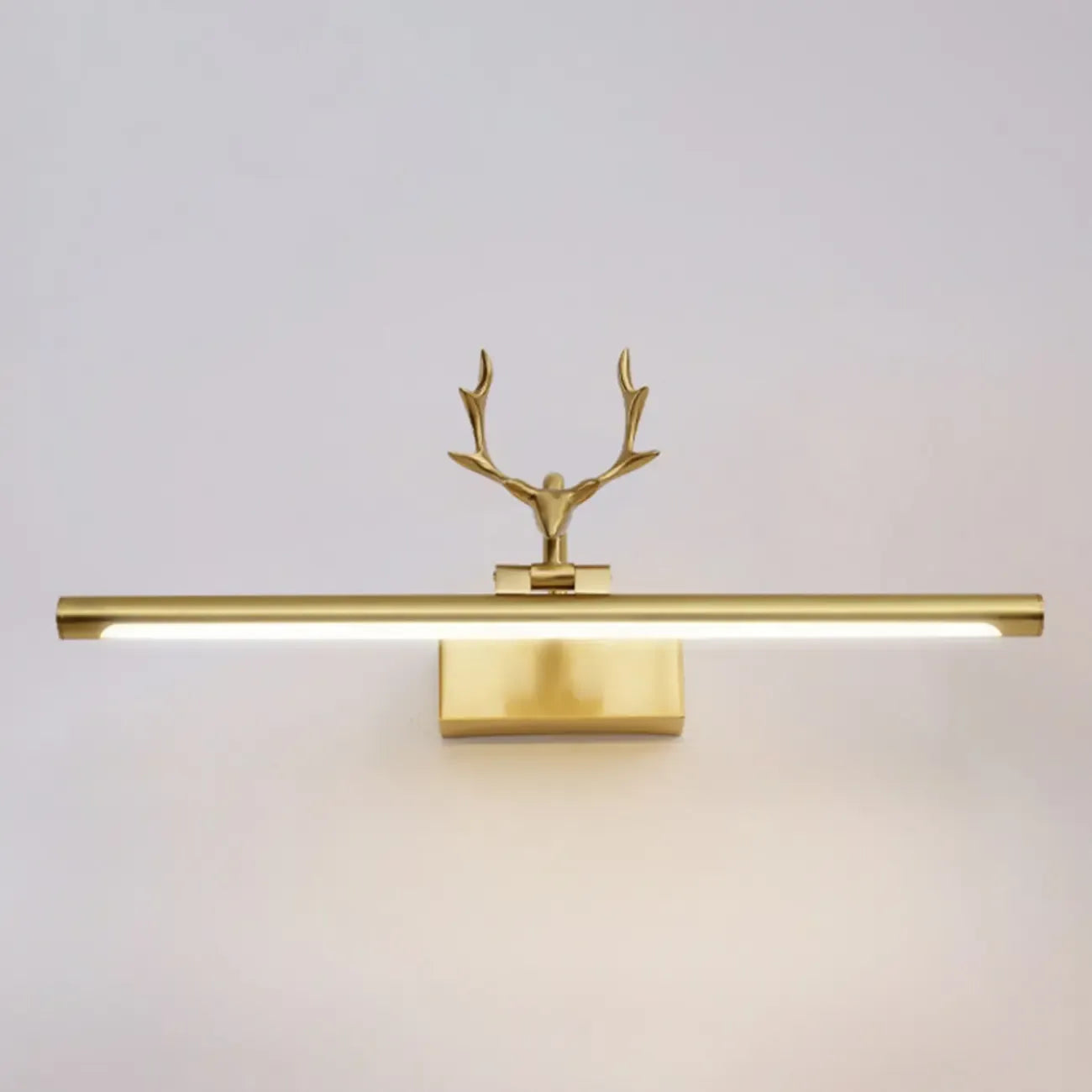 Applique murale LED en métal doré en forme de bois de cerf pour salle de bain