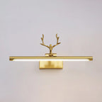 Applique murale LED en métal doré en forme de bois de cerf pour salle de bain