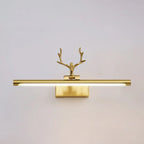 Applique murale LED en métal doré en forme de bois de cerf pour salle de bain