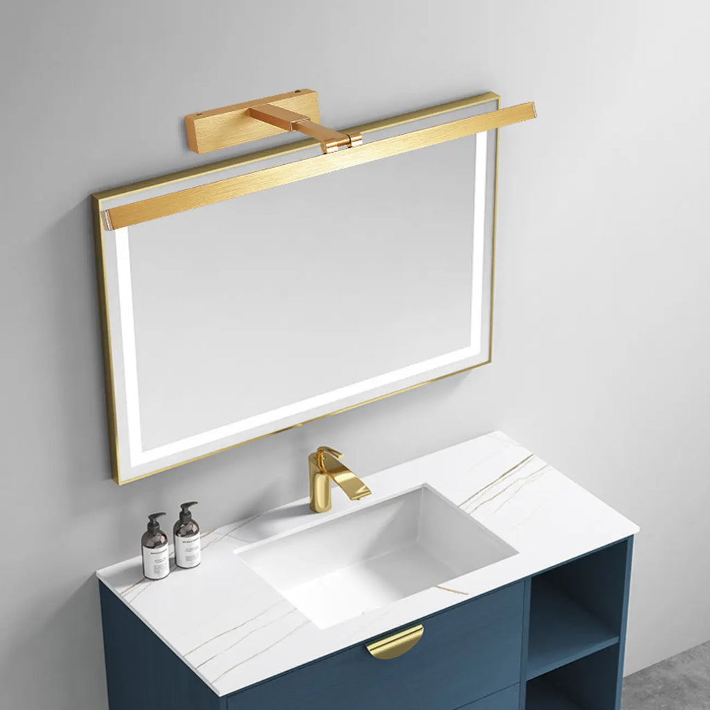 Lampada da bagno a LED lineare dorata moderna regolabile