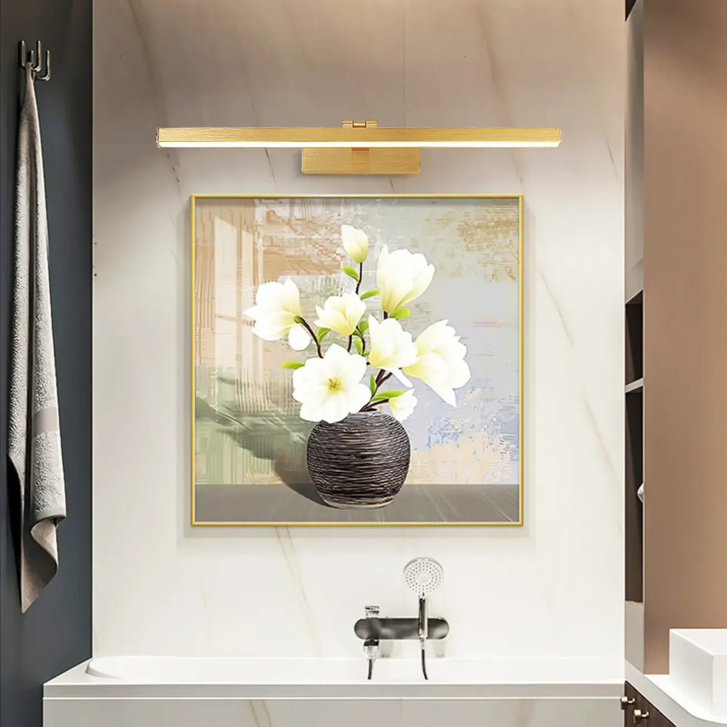 Lampada da bagno a LED lineare dorata moderna regolabile